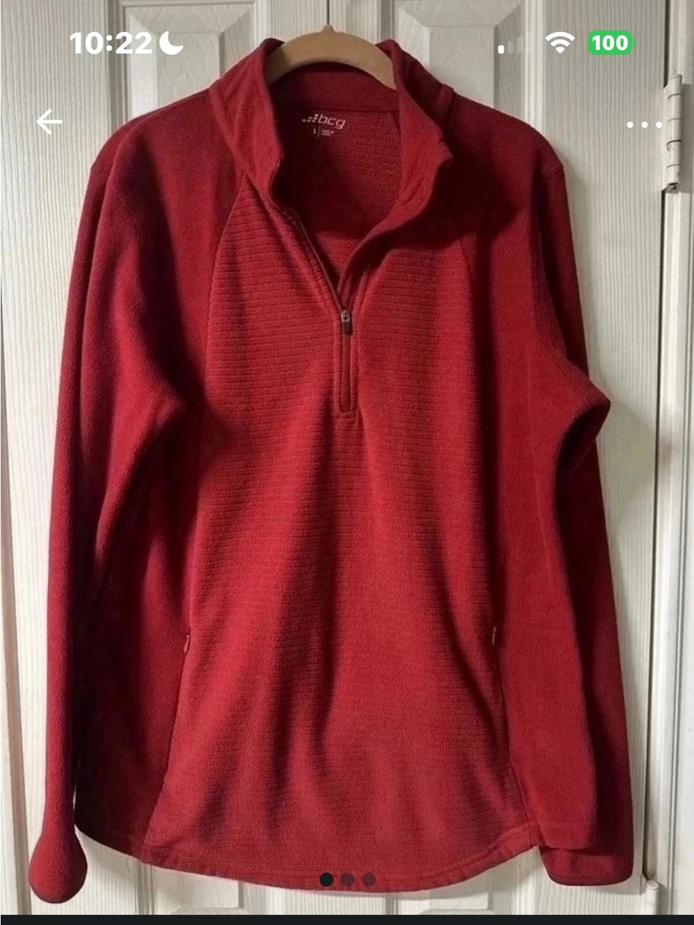 BCG Red Half-Zip Fleece Pullover